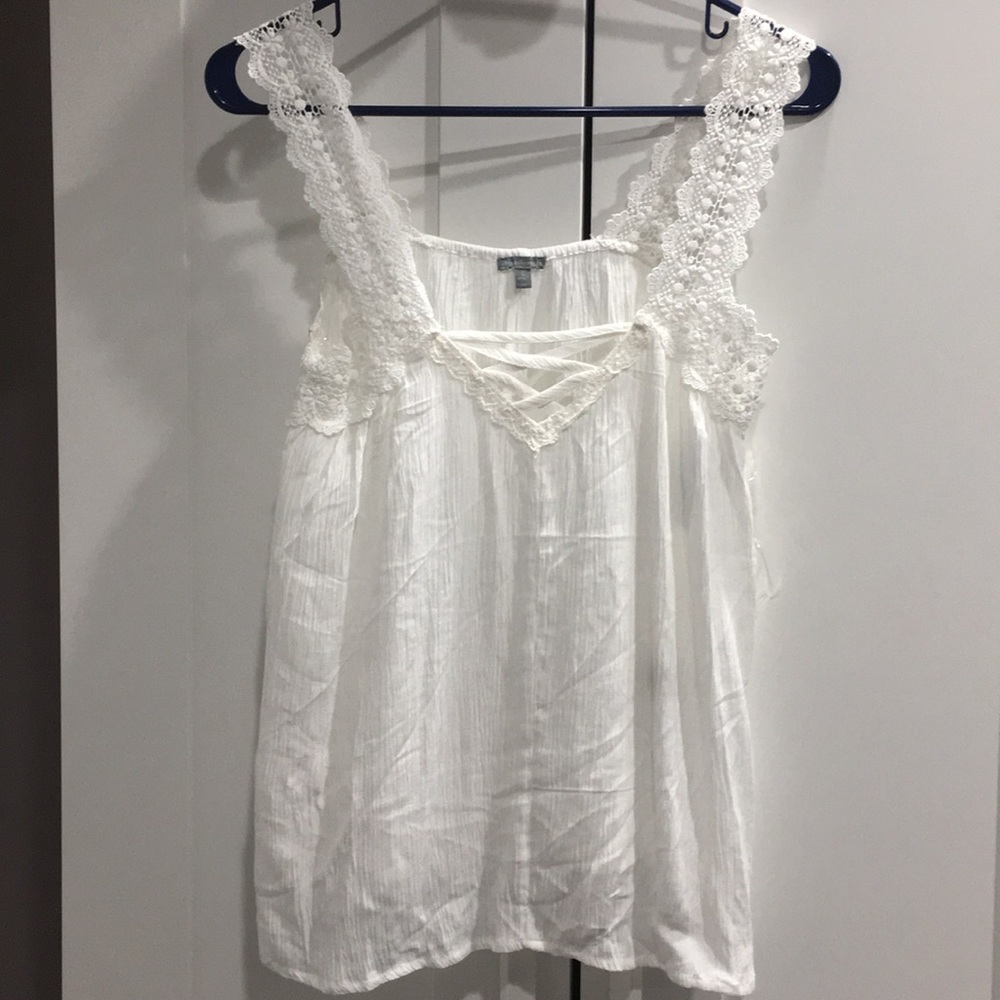 Charlotte Russe white lace blouse